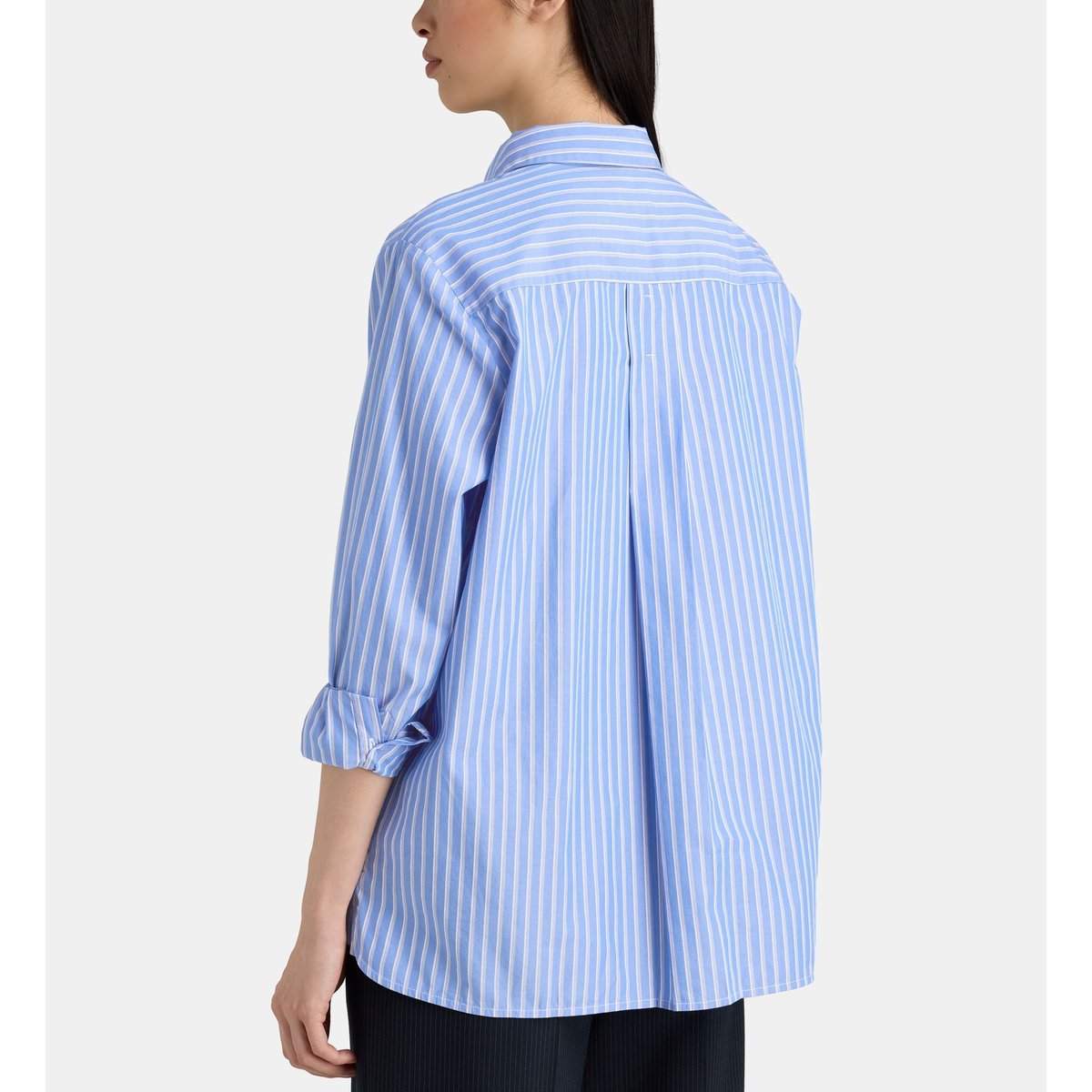 Chemise droite obry ray coton bleu et écru, JODHPUR