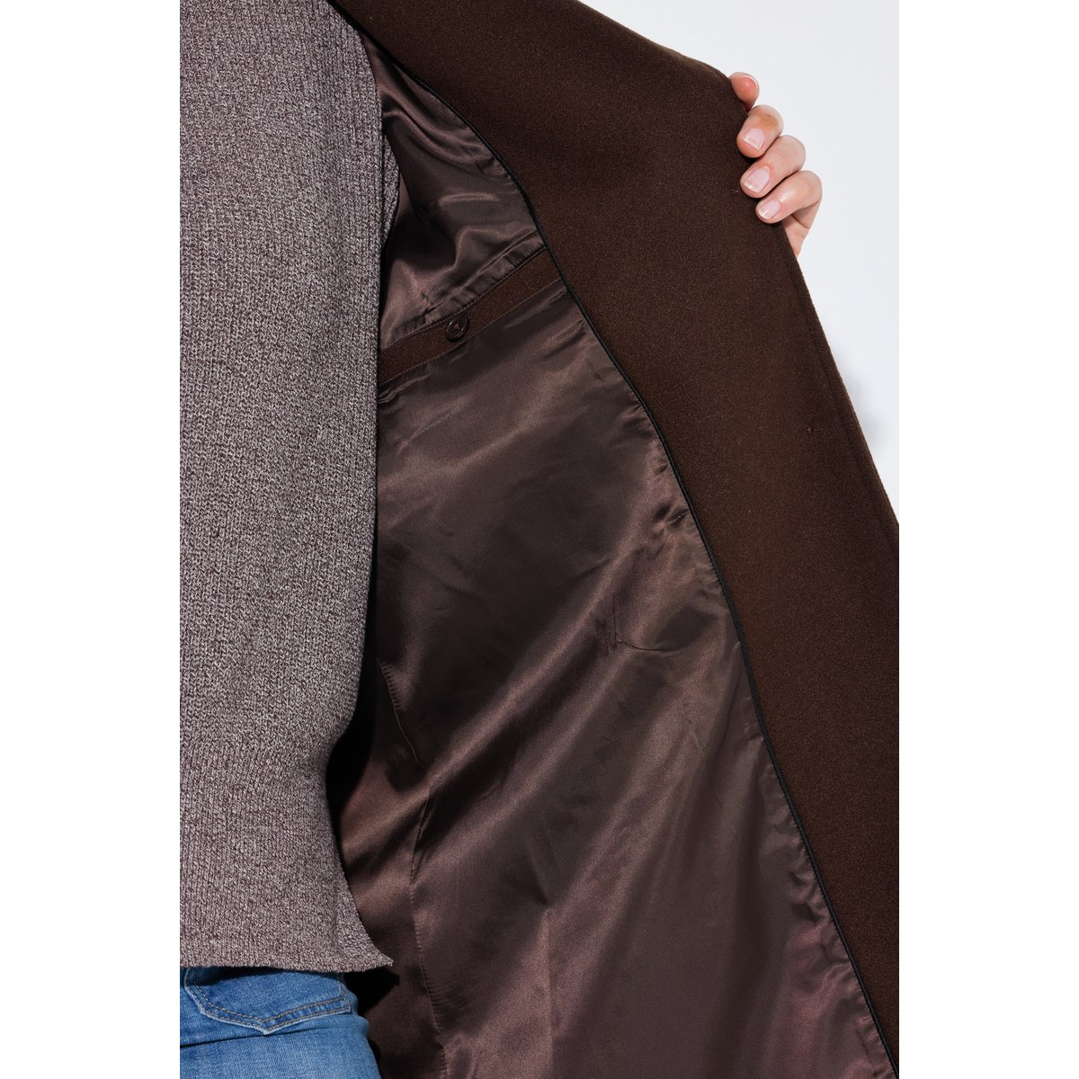 Manteau en laine mélangée chocolat noir, ULLA POPKEN