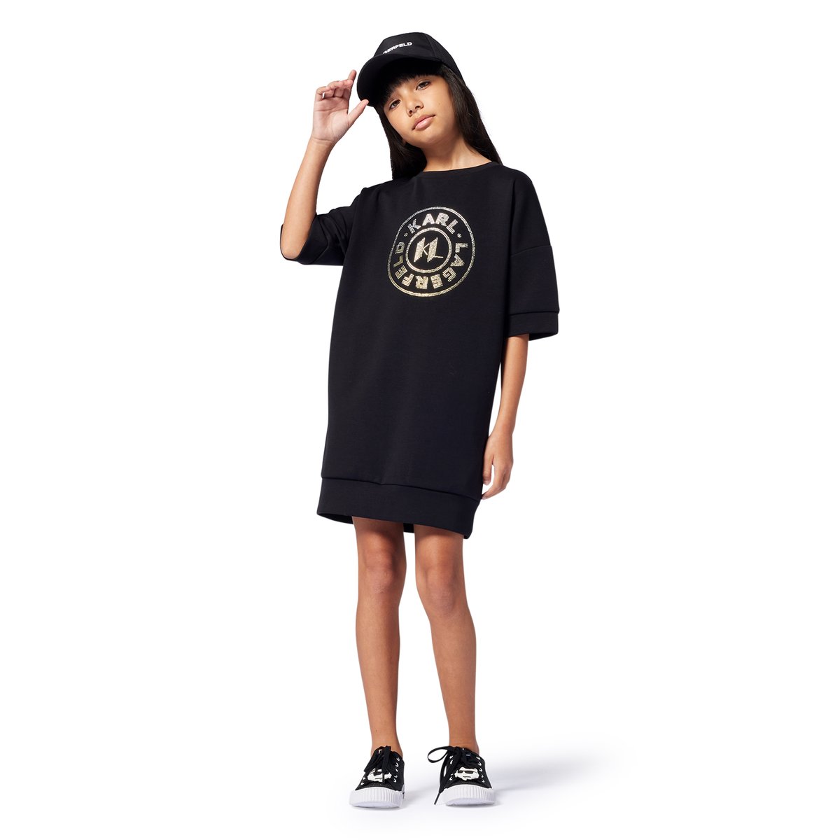 Robe à manches courtes black, KARL LAGERFELD KIDS
