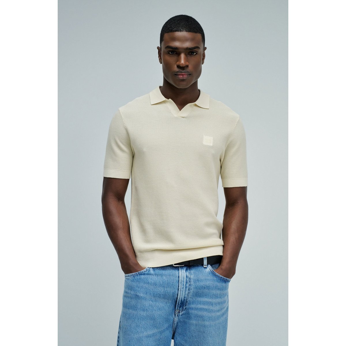 POLO EN MAILLE TRICOTÉE beige, SALSA JEANS