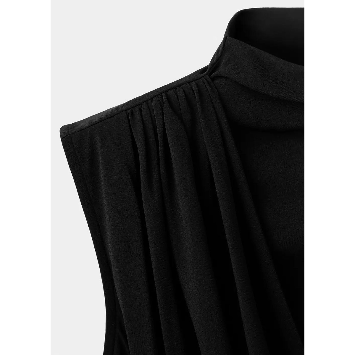 Top drapé gaze noir, MANGO