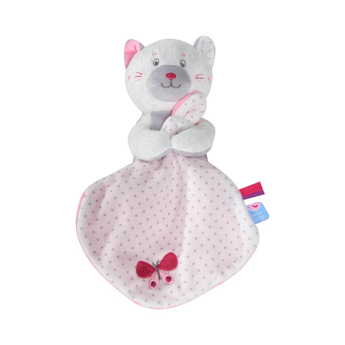 Doudou mouchoir chat rose, SUCRE D'ORGE
