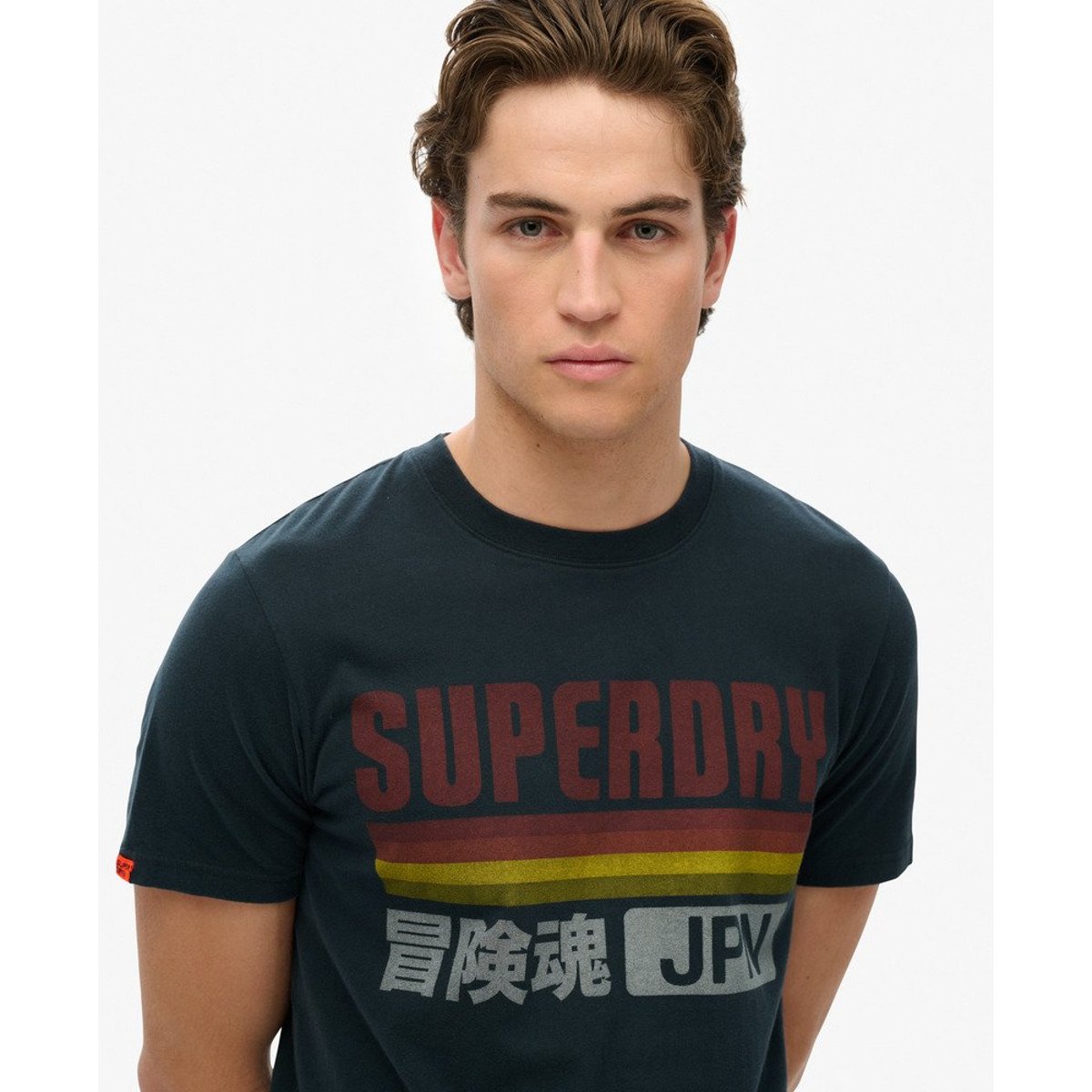 T-shirt à rayures décontracté Japan bleu marine éclipse, SUPERDRY