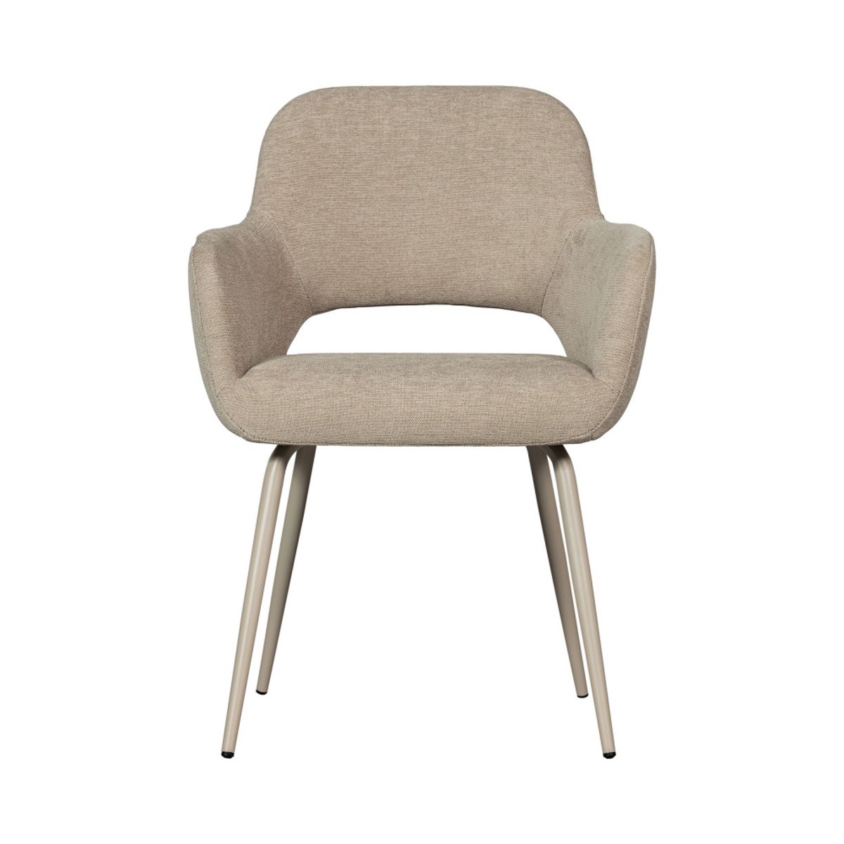 Lot de 2 fauteuils de table en tissu- JENNY beige, WOOOD