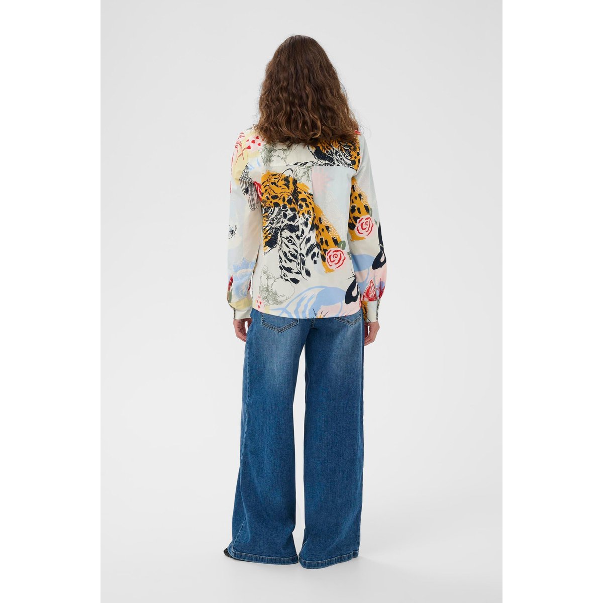 Chemise à manches longues bleu rouge blue/red animal, CULTURE