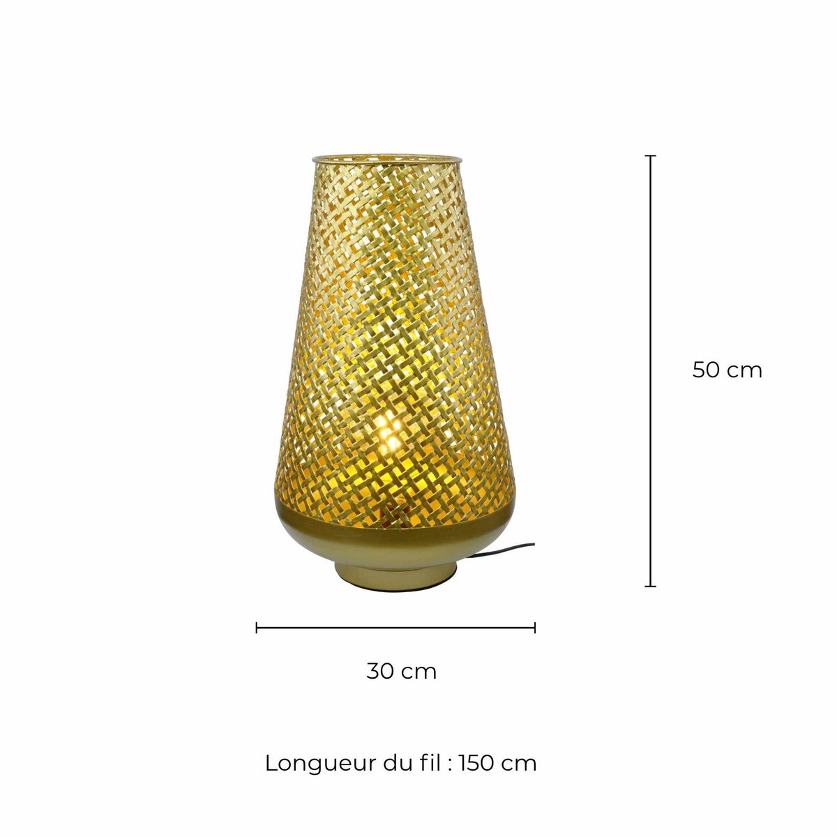 Lampe à poser en métal grand modèle, TANIS doré, C-CREATION