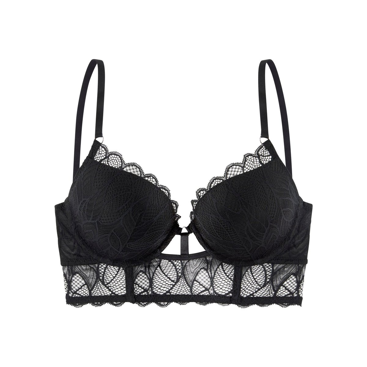 Soutien-gorge bustier push-up Alicia noir, LASCANA
