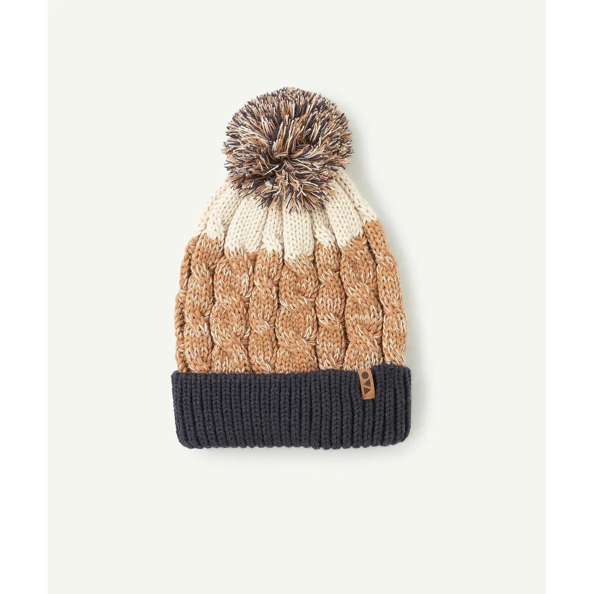 Tricolour Pompom Beanie blue, TAPE A L'OEIL