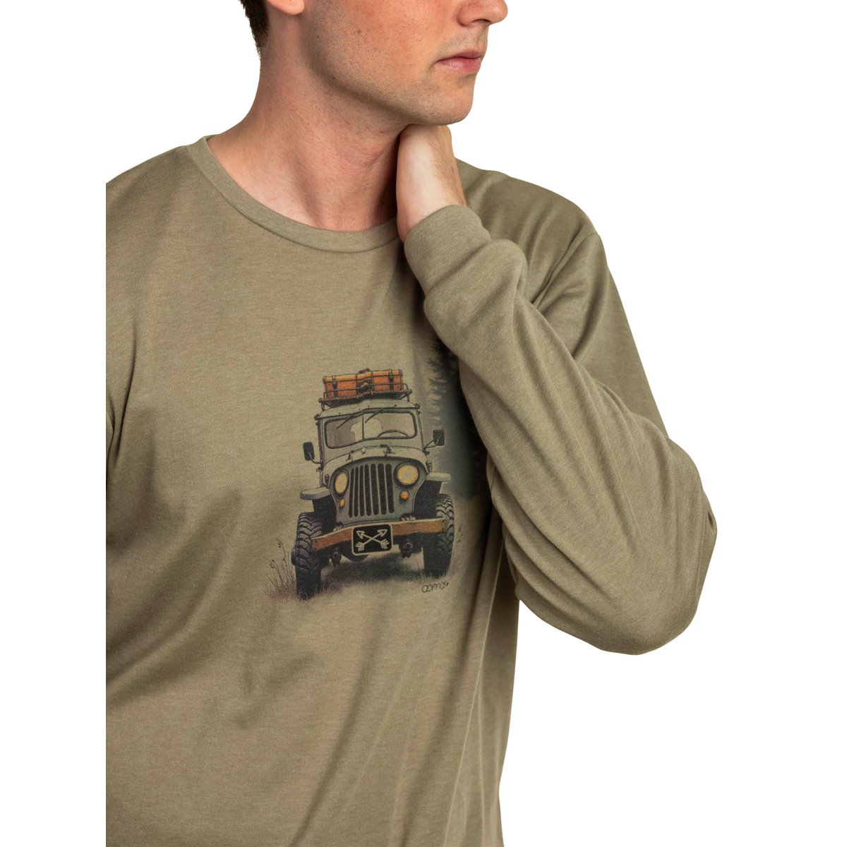Pyjama pantalon top manches longues Camp Car kaki, ADMAS
