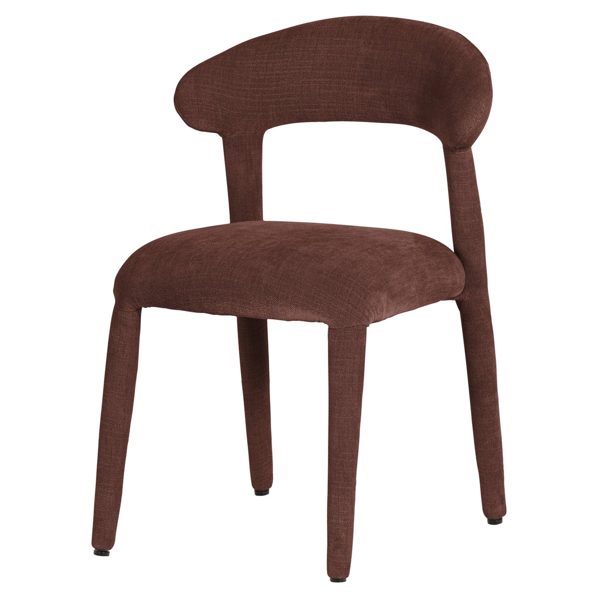 Lot de 2 chaises de salle à manger en aspect lin SILE bordeaux, WOOOD