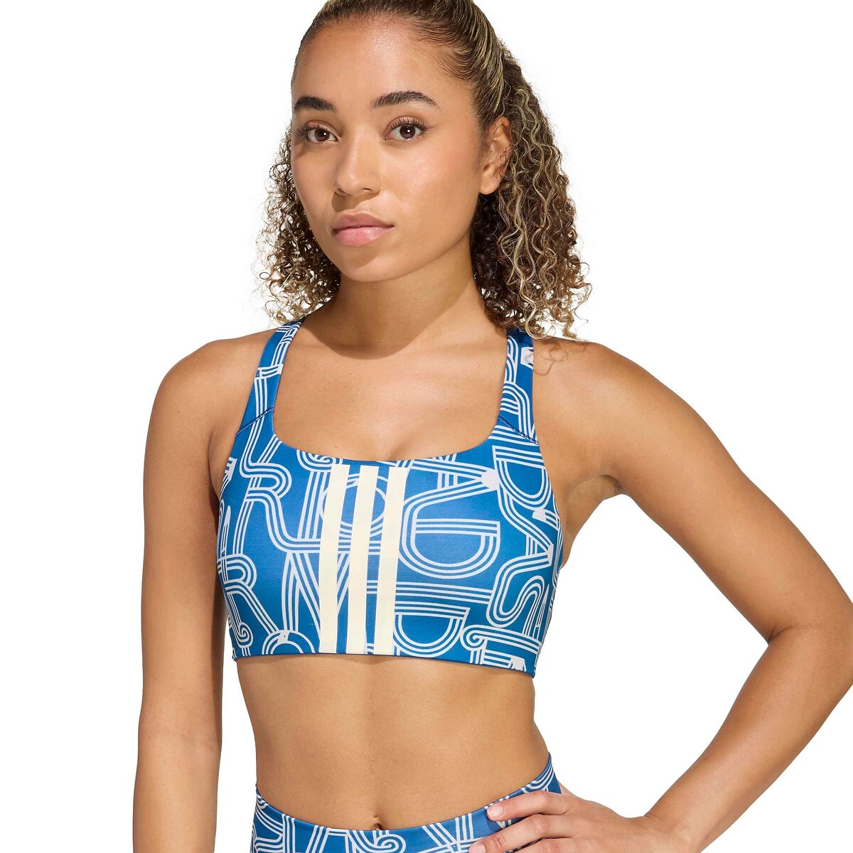 Reggiseno sportivo FARM RIO fantasia blu, adidas Performance