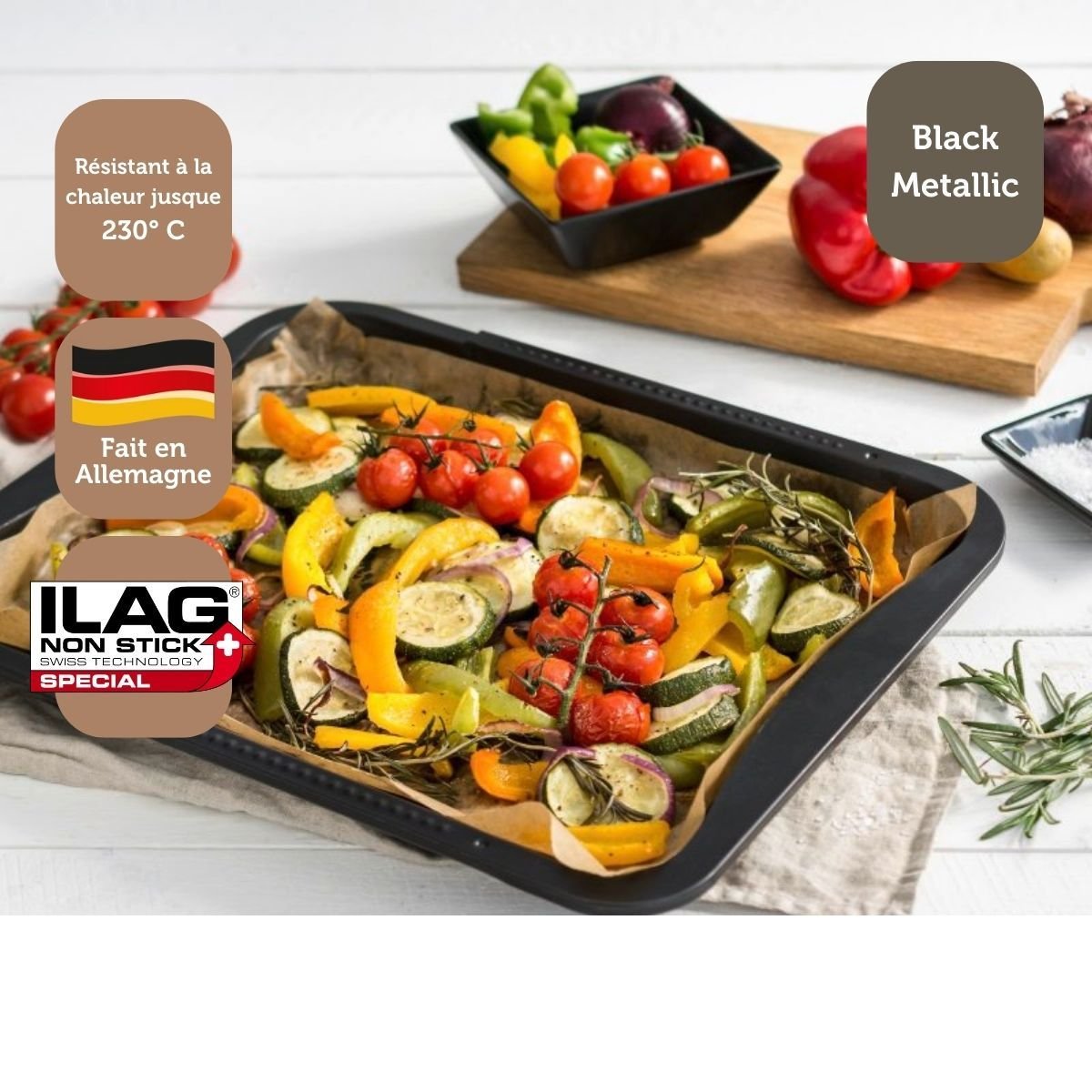 Set de 4 ustensiles de pâtisserie moule à gâteaux 2 bols noir, ZENKER