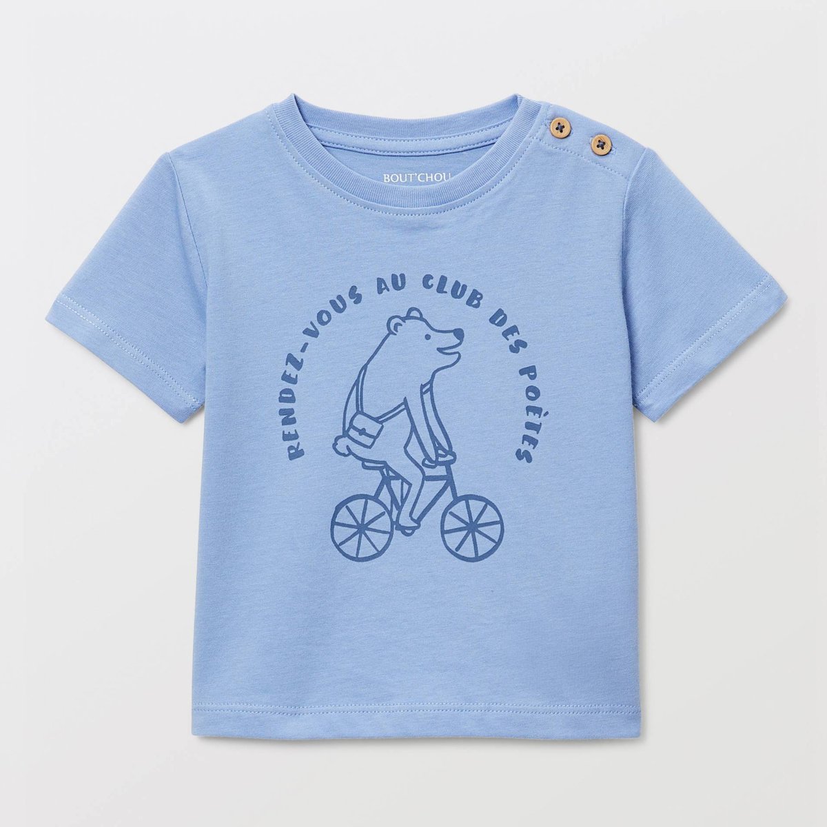 T-shirt manches courtes imprimé en coton BIO GOTS hydrangea, BOUT'CHOU