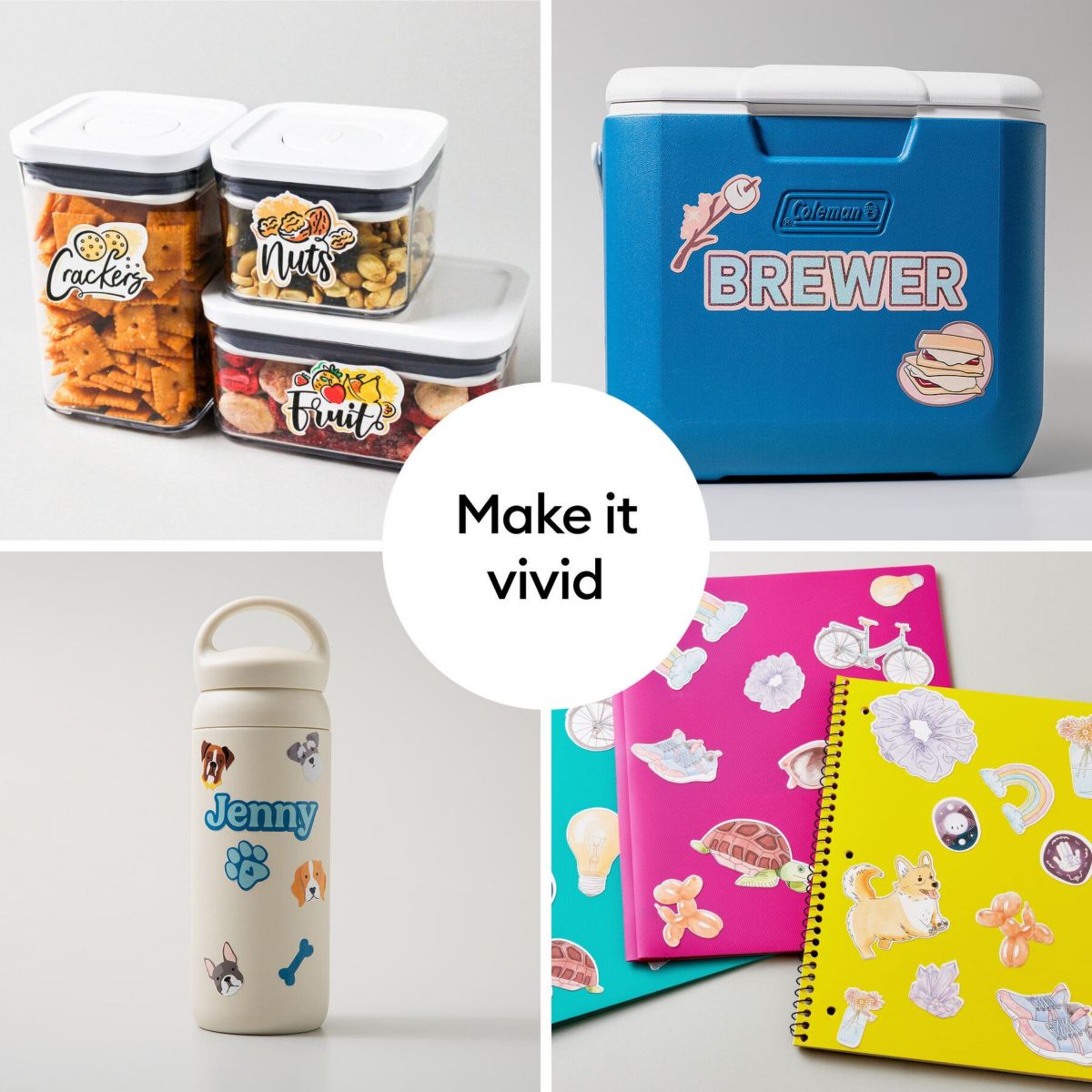Accessoire Set de stickers imperméables et imprimab couleur unique, CRICUT