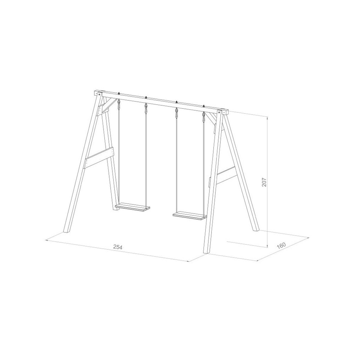 Portique en bois balançoire double Swing Double naturel, AXI