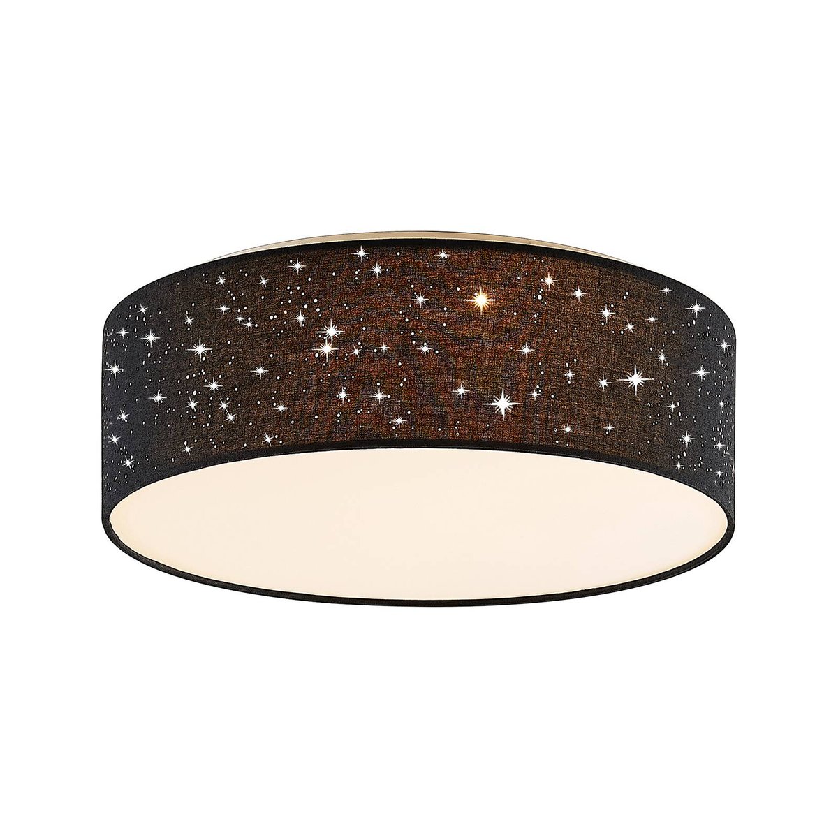 Plafonnier en textile moderneLED, Ellamina noir, LINDBY