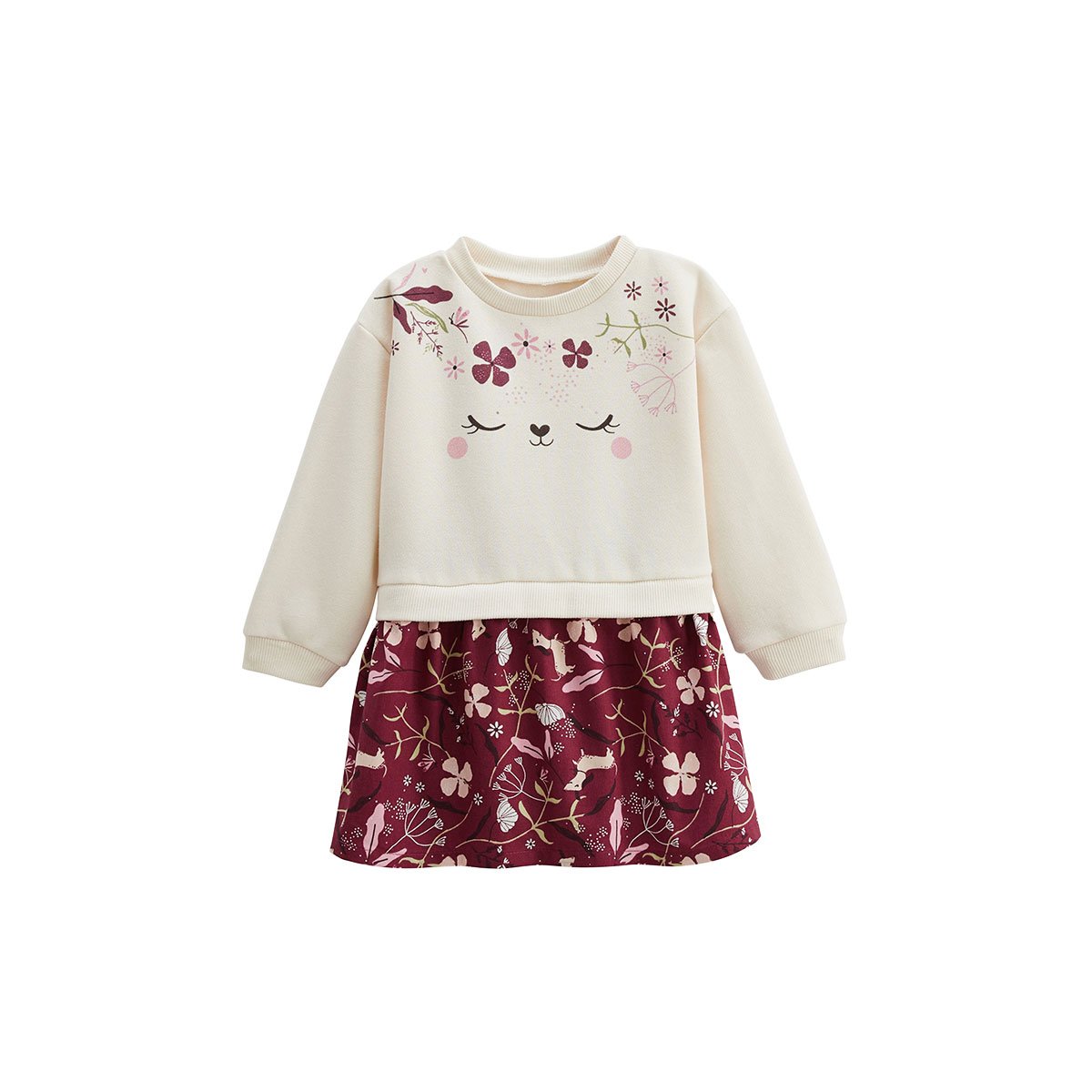 Robe enfant en molleton Mila ecru, PETIT BEGUIN