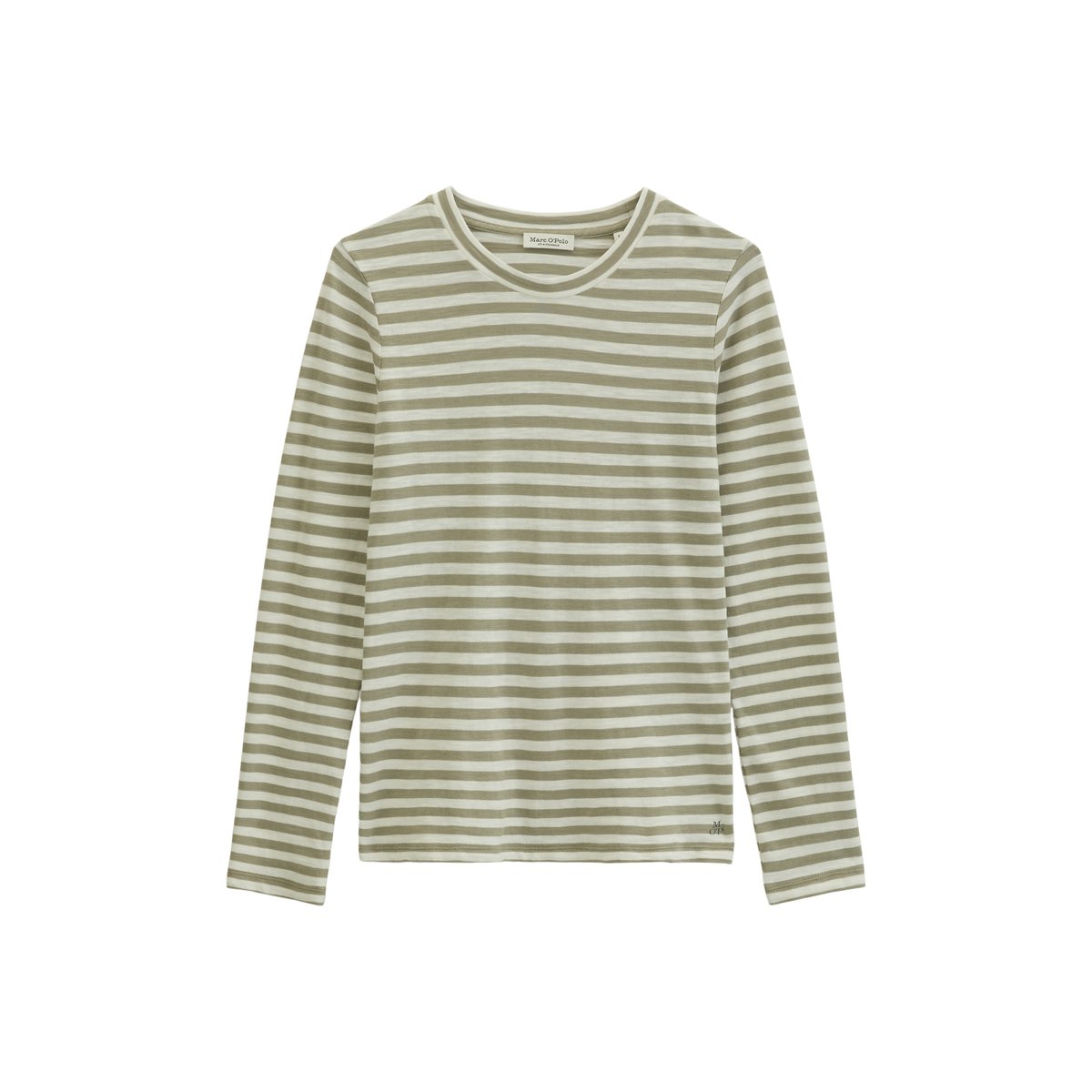 T-shirt rayé, coupe standard en jersey slub doux vert, MARC O'POLO