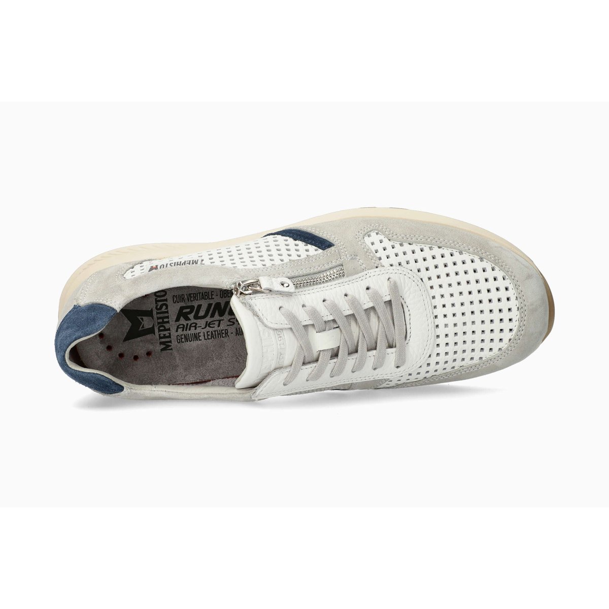 Baskets en cuir DINO PERF gris 5144, MEPHISTO