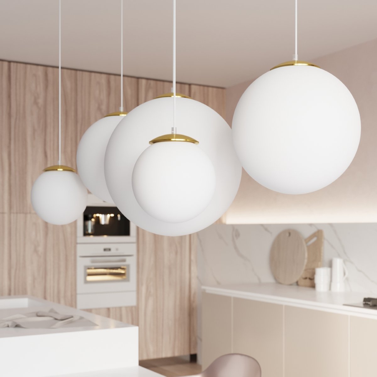 Suspension Acier Or/Blanc E27 1 Ugo 30 jaune, EDEN
