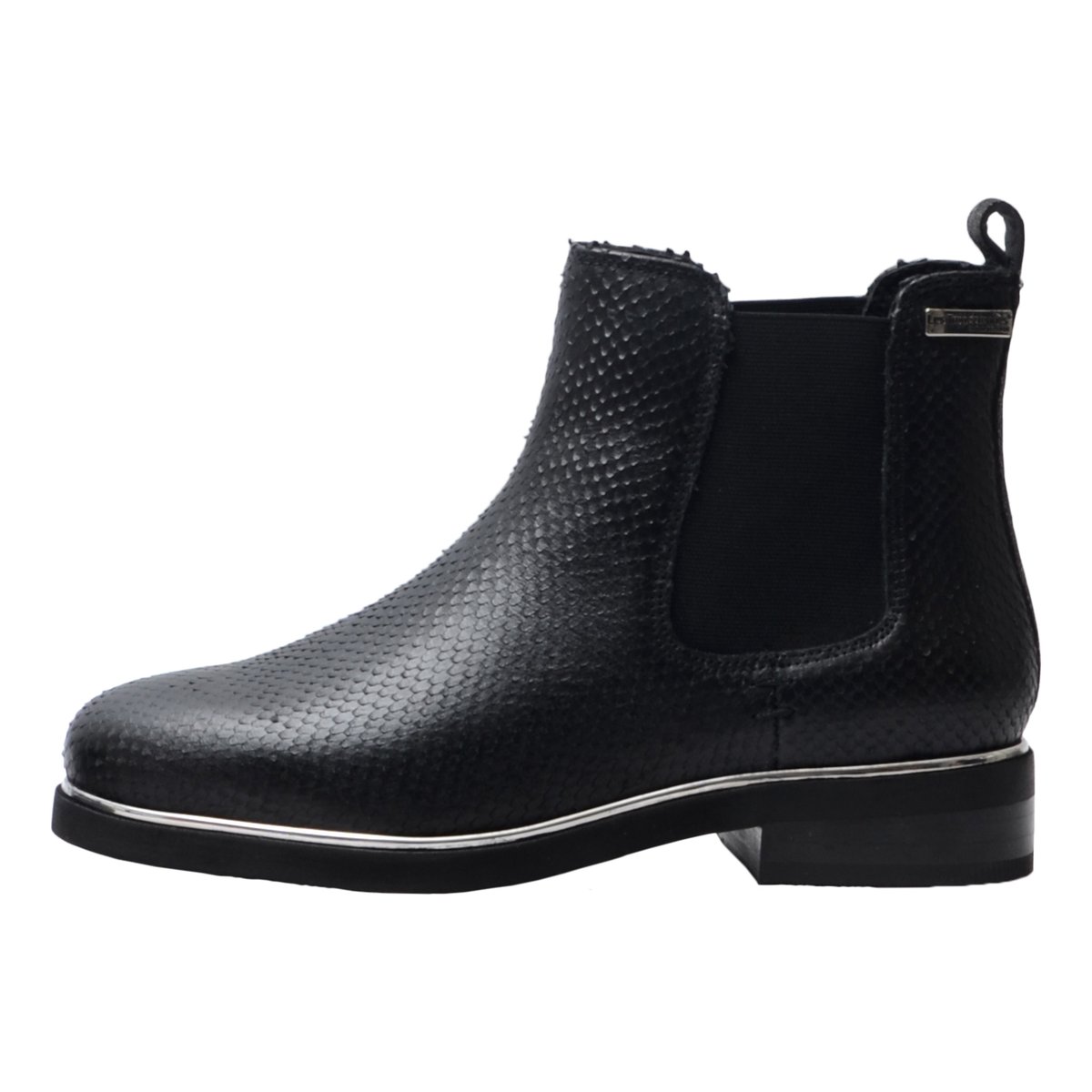 Bottines chelsea cuir Micky noir/serpent, LES TROPEZIENNES PAR M.BELARBI