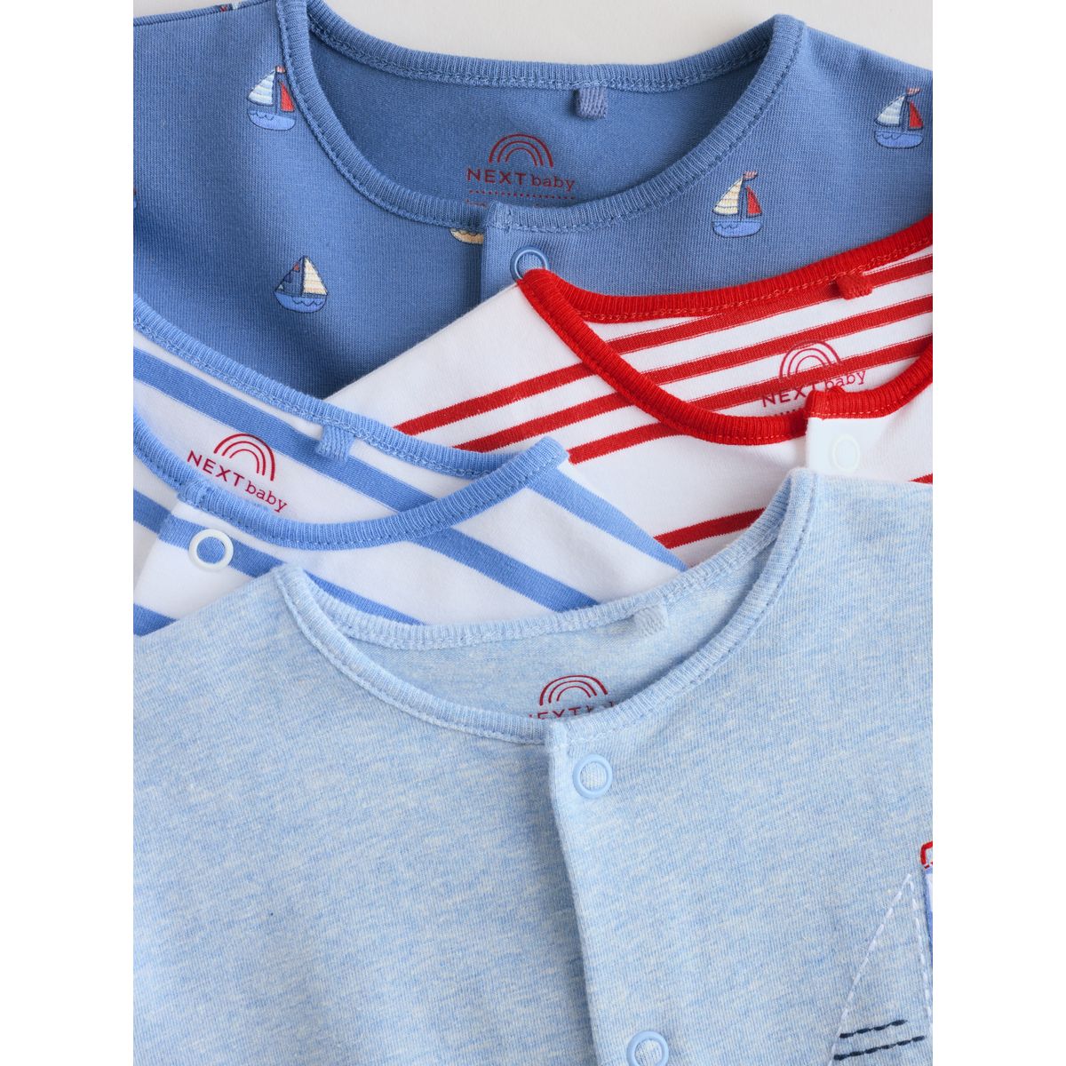 Barboteuses en jersey, lot de 4 bleu nautique, NEXT