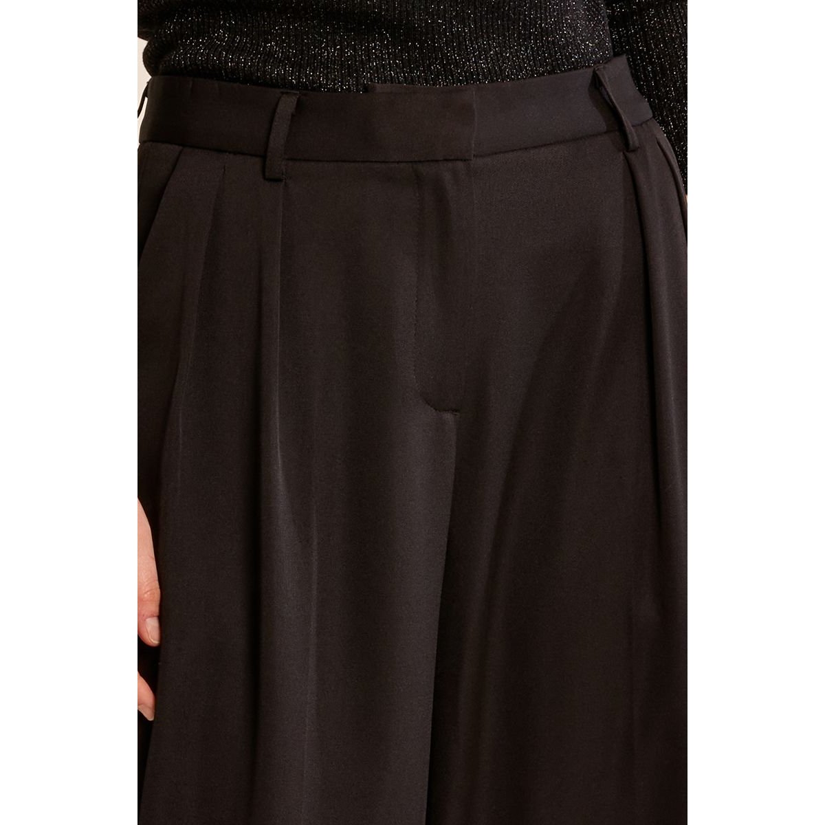 Pantalon à pinces droit noir, MOLLY BRACKEN