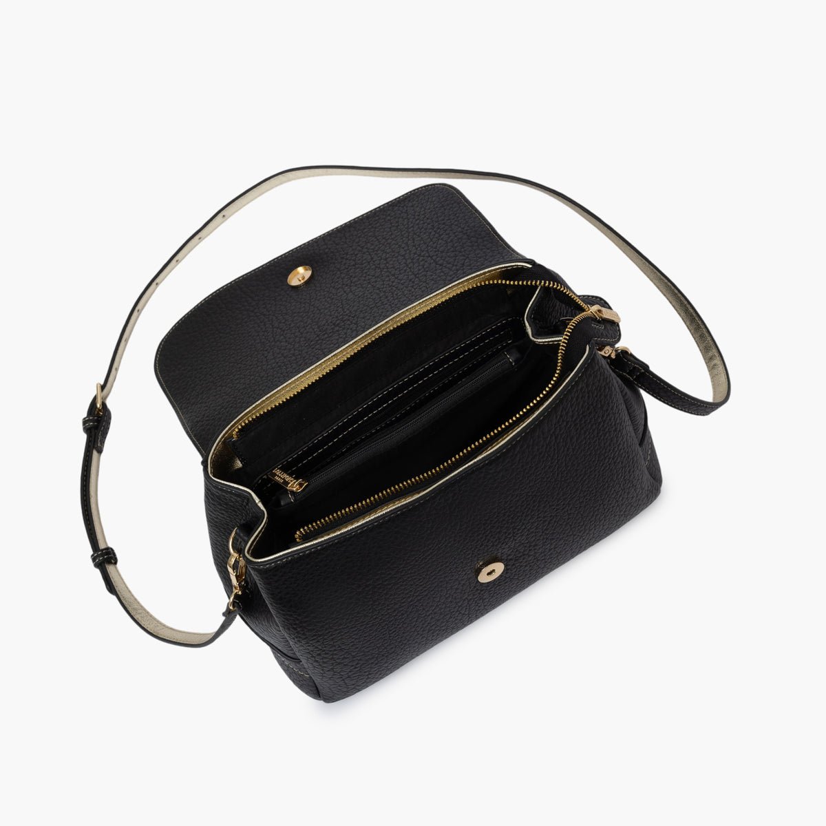 Grand sac porté épaule Todora noir,doré, LOLLIPOPS