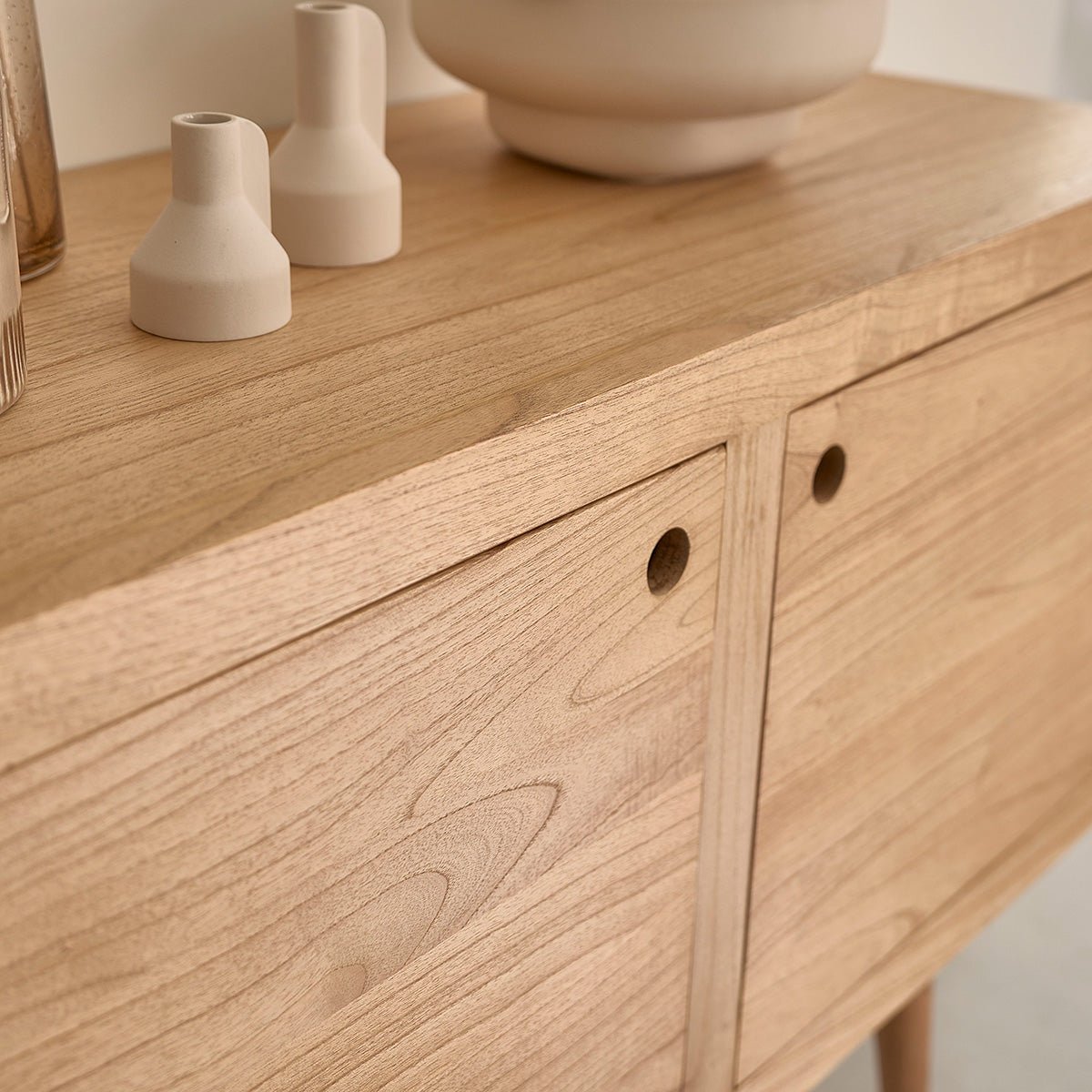 Commode en bois massif 120 cm 2 portes SACHA naturel, BERAH GETAH