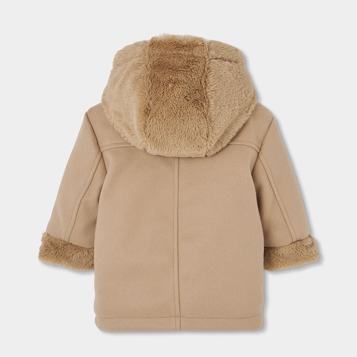 Duffle-coat bébé combiné à capuche et molleton beige, BOBOLI