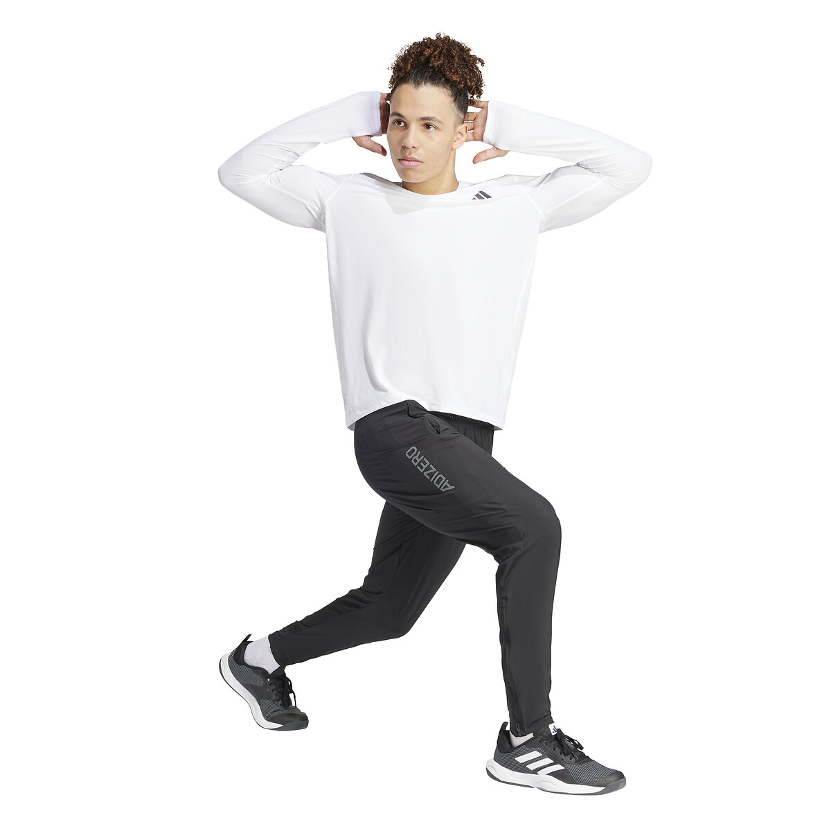 T-shirt de running manches longues, logo blanc, adidas Performance