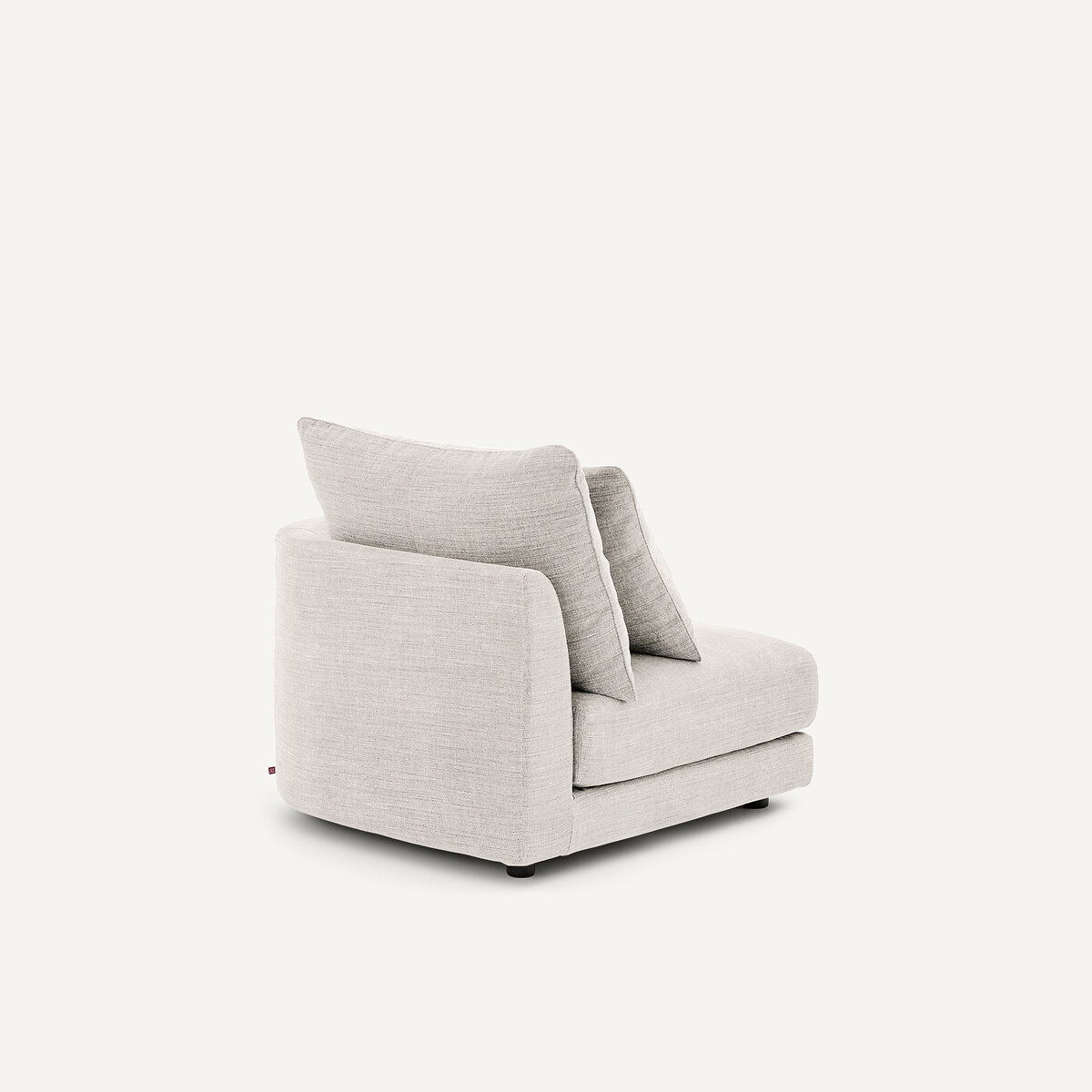 Rechtes, abgerundetes, modulares Halbsofa aus Baumwolle und Leinen, TIBERIO beige, AM.PM