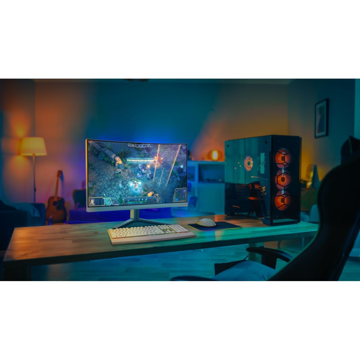 Ecran PC Gamer Evnia 27M2C5501 27" Incurvé QHD 180Hz Fast VA HDR10 Ambiglow couleur unique, PHILIPS
