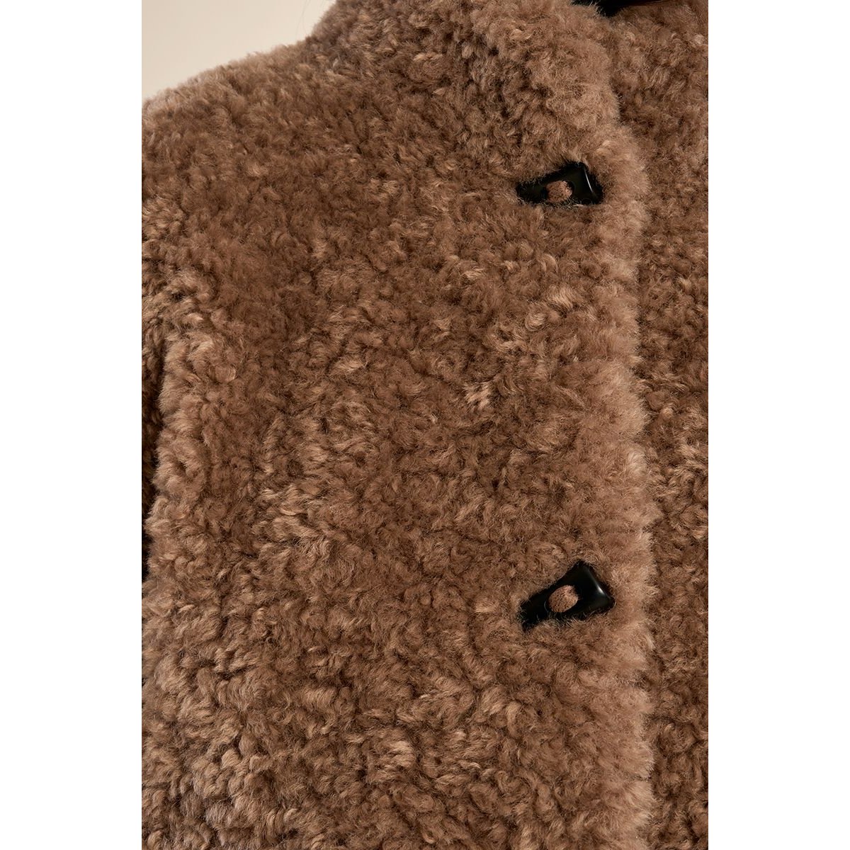 Veste courte imitation mouton marron, MOLLY BRACKEN
