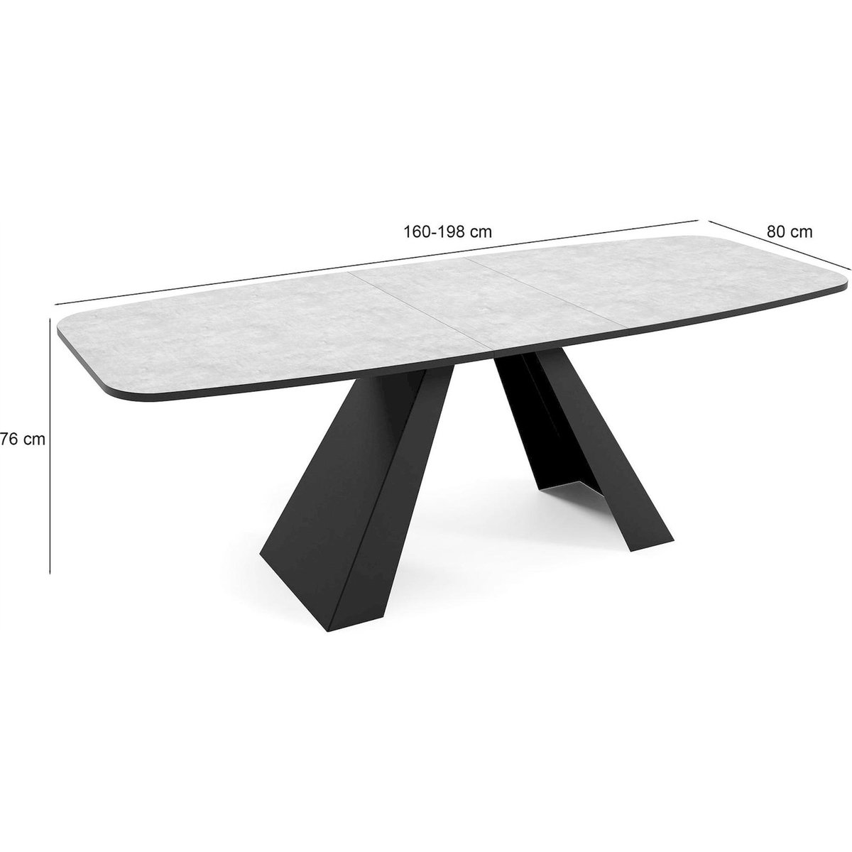 Table à manger extensible ovale collection OSSORD bois clair et noir, RECOLLECTION