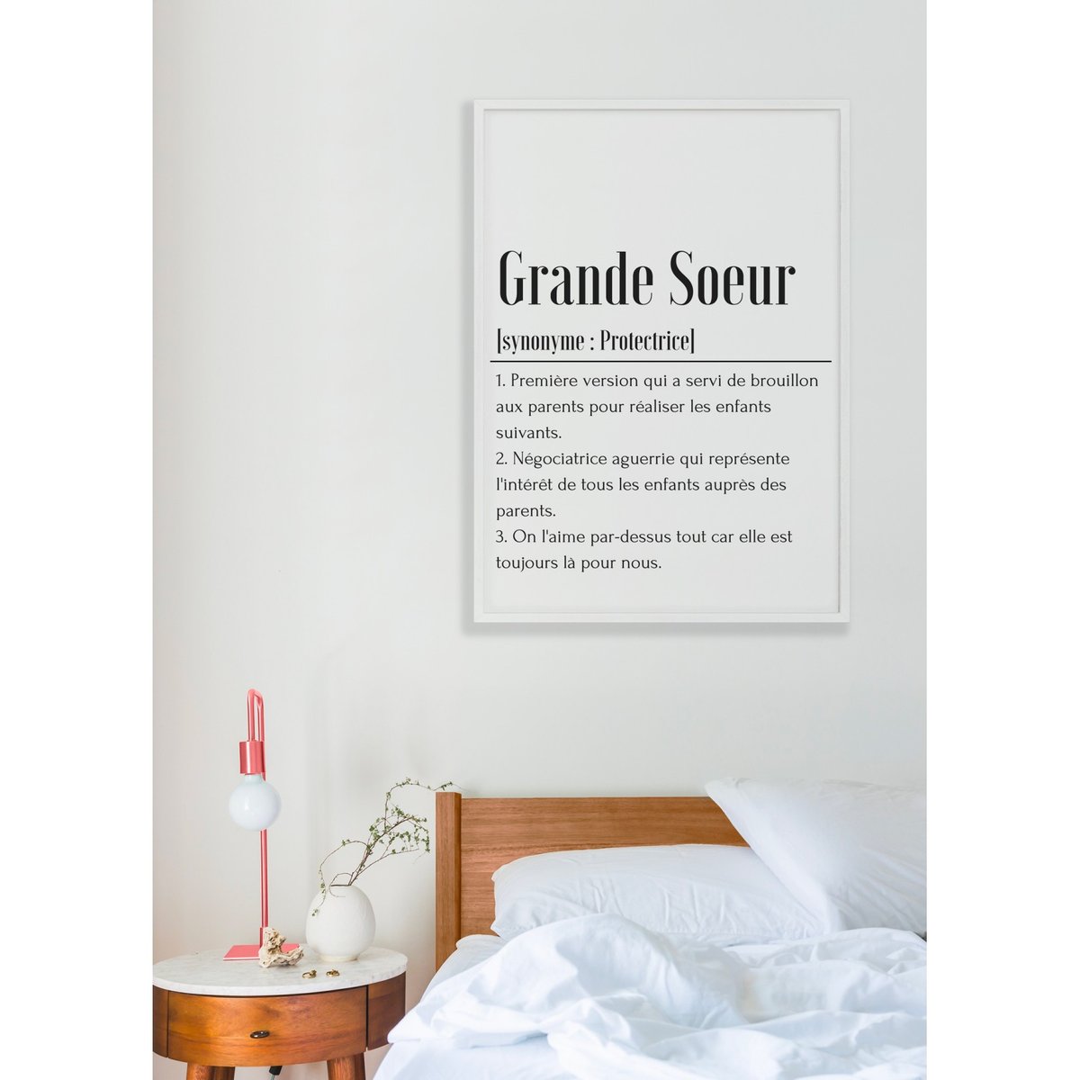 Affiche Définition Grande soeur blanc, L'AFFICHERIE