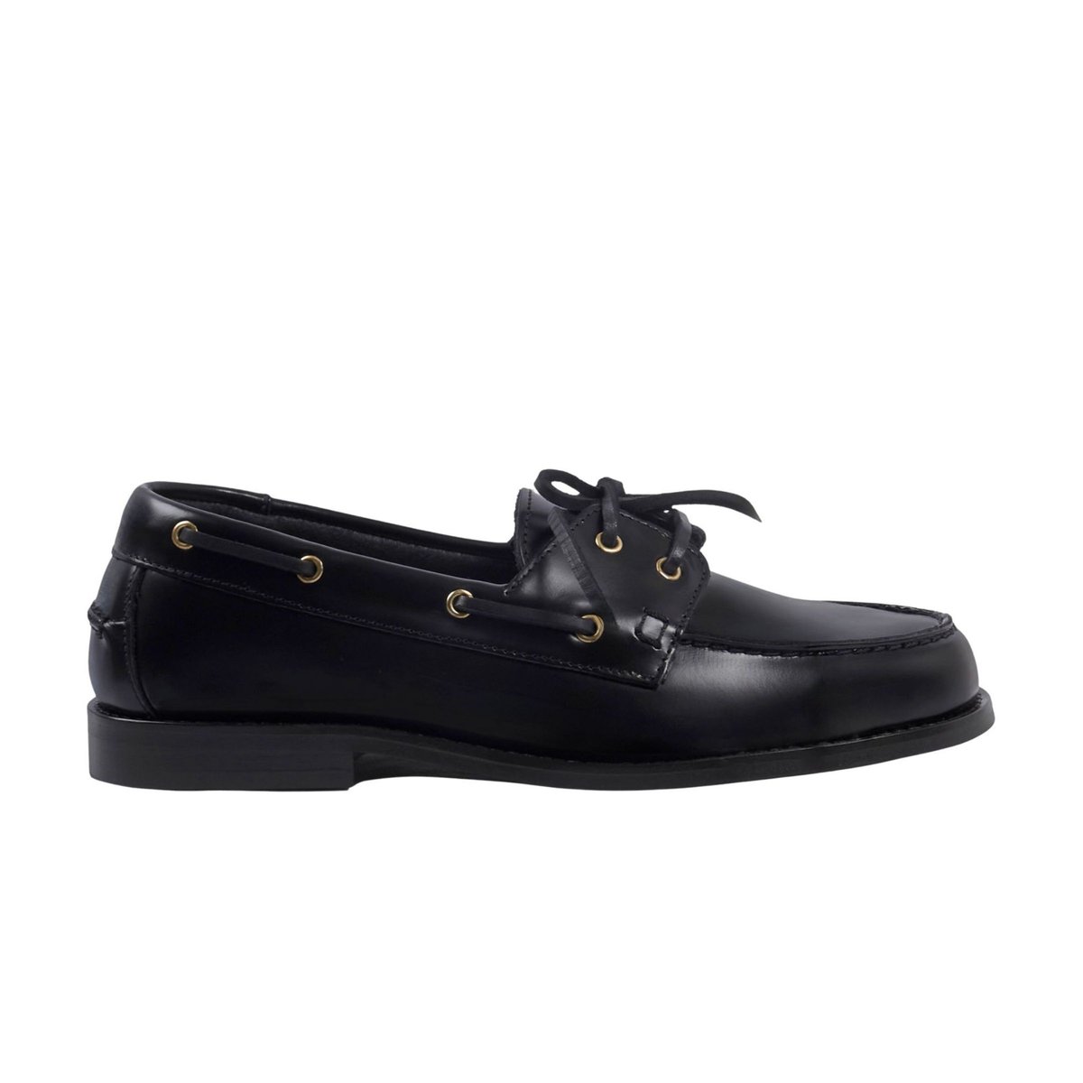 Mocassins bateau Thelma cuir vernis noir, JULES & JENN