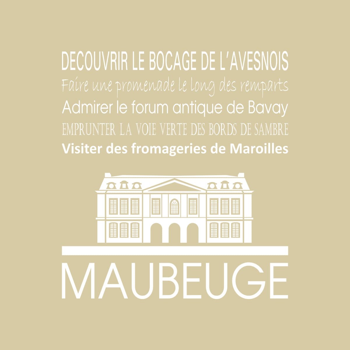 Tableau Mural Maubeuge RÉGIONALISME tableaux sur toile-beige, CEANOTHE
