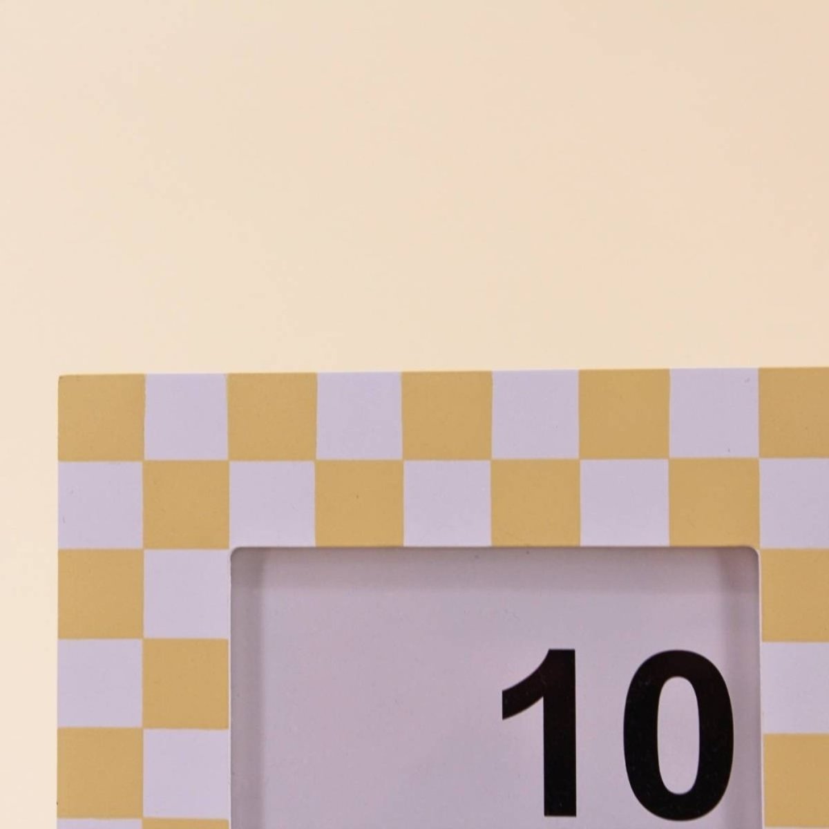 Cadre photo 10x15cm imprimé vichy jaune, ORNAMI
