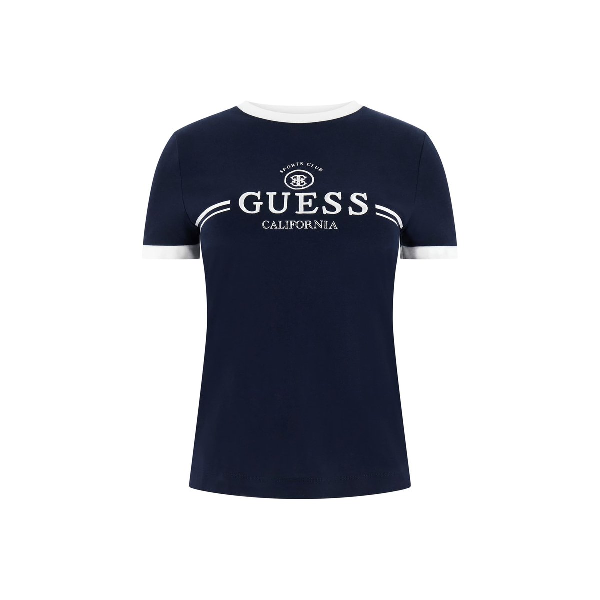 T-Shirt Avec Logo Brodé bleu foncé, GUESS