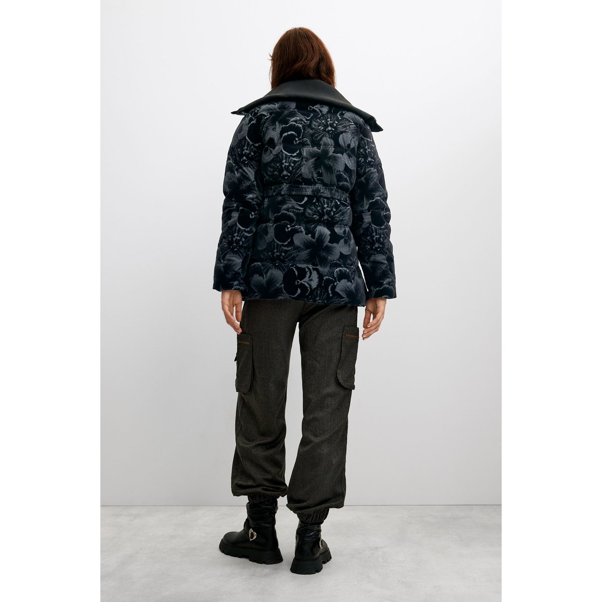 Manteau matelassé court noir, DESIGUAL
