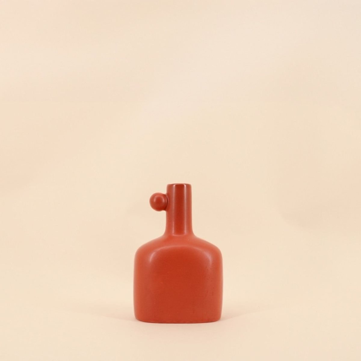 Vase en céramique avec perle, H18cm orange, ORNAMI