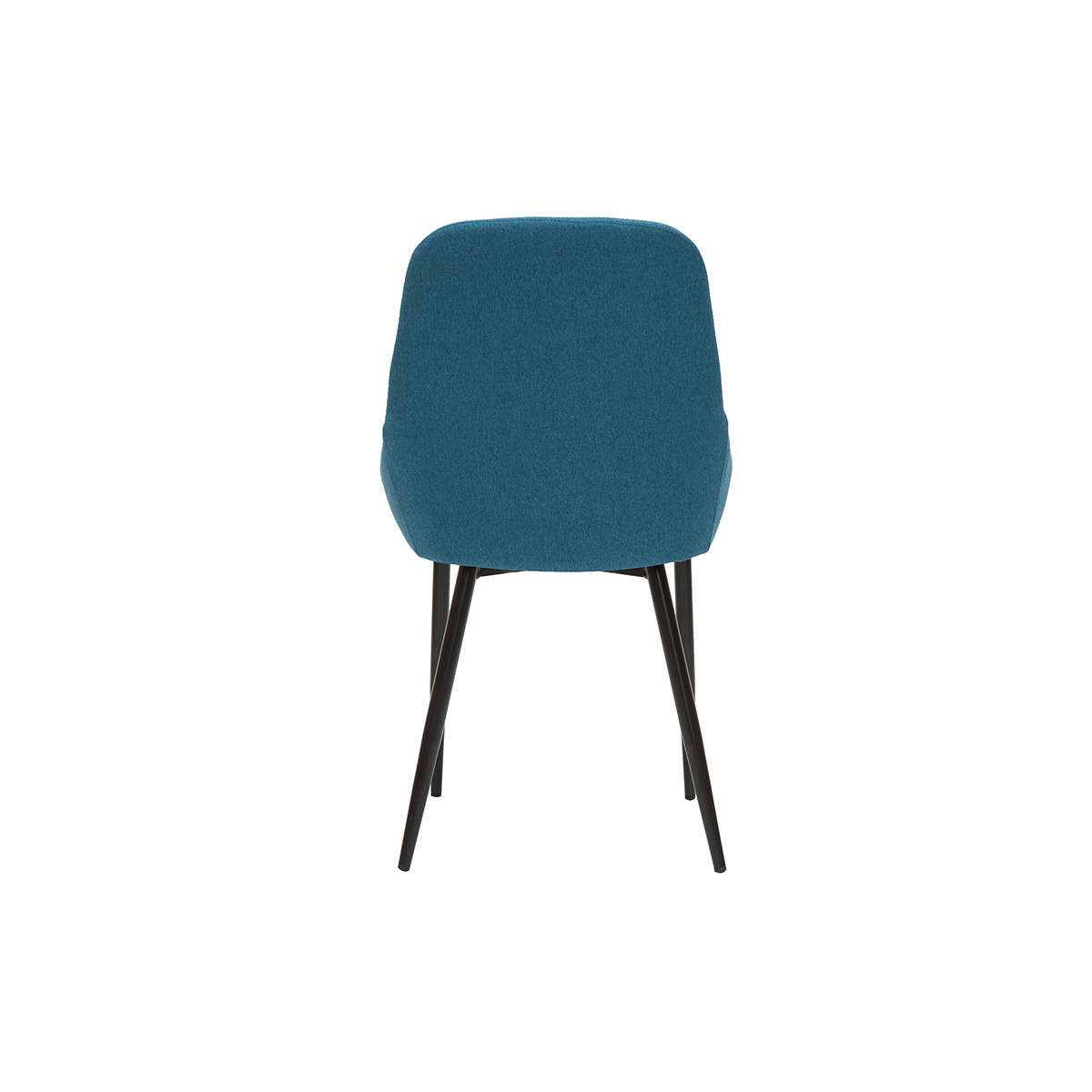 Chaises design en tissu chenille vert kaki et métal noir (lot de 2) HOLO bleu canard, MILIBOO