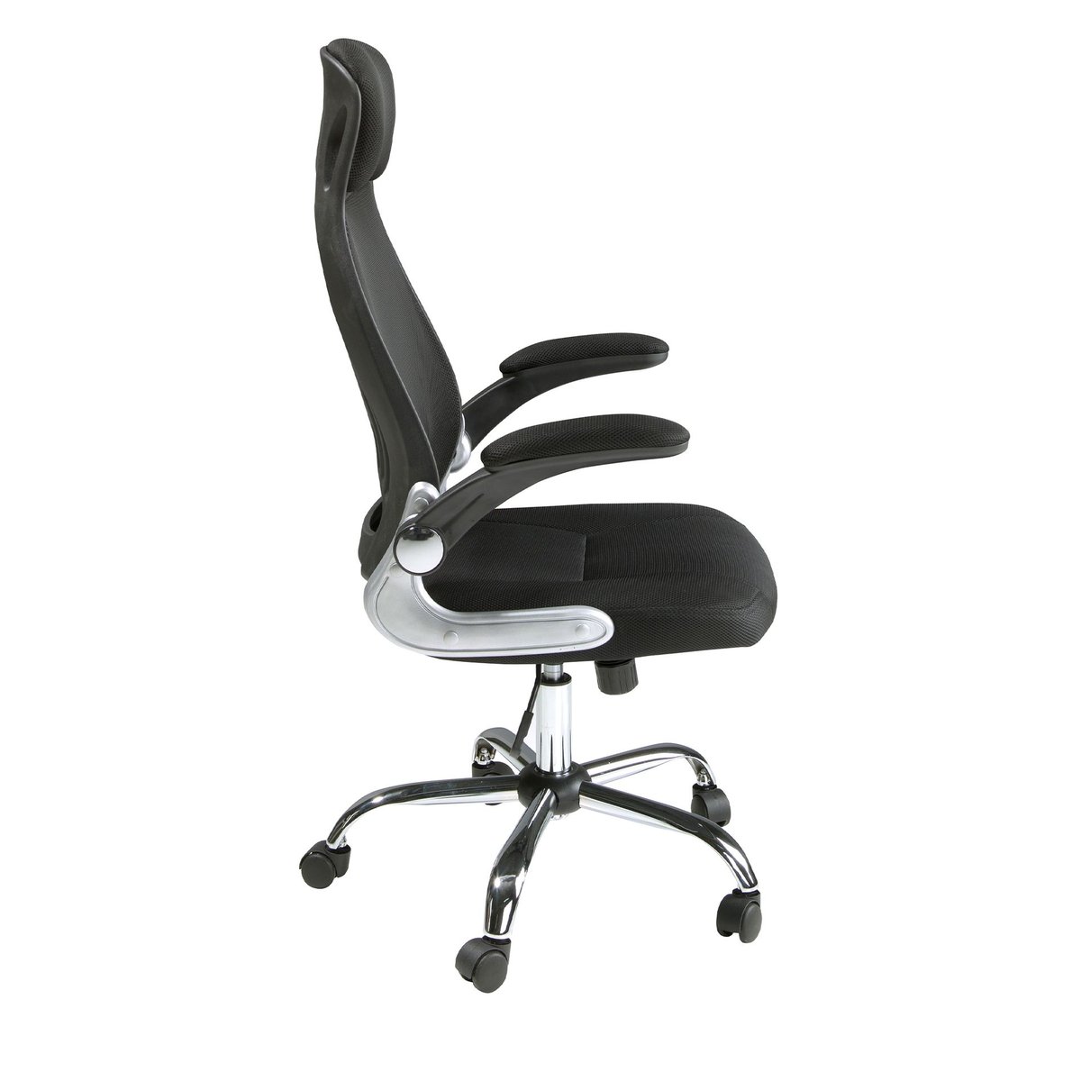 Fauteuil de bureau pivotante en tissu noir noir | acier, ANGEL CERDA