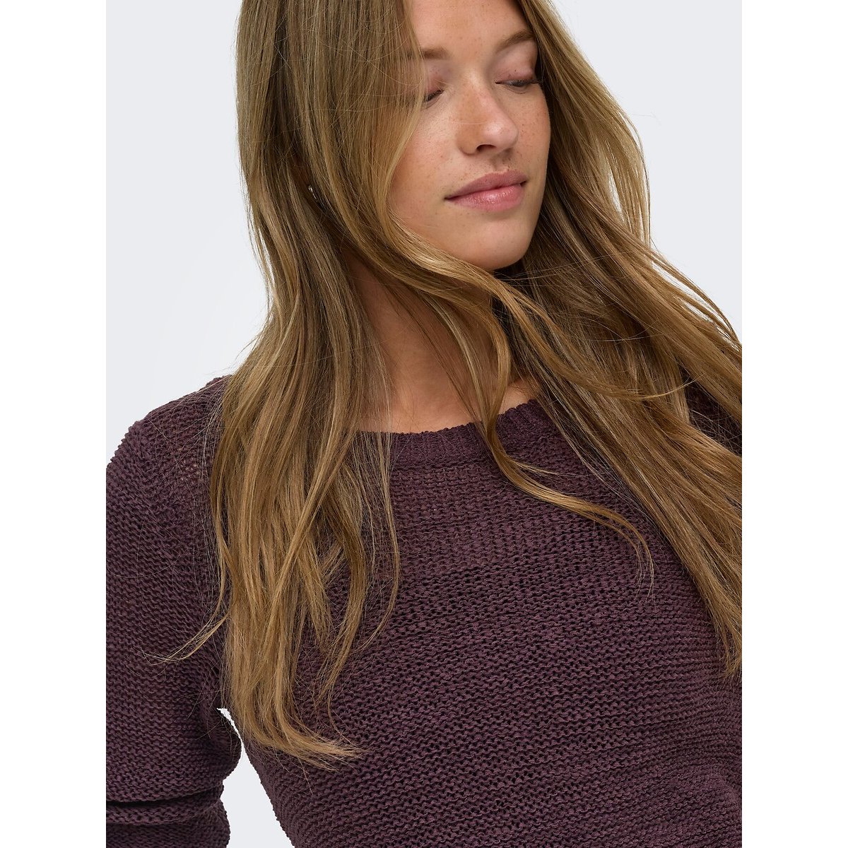 Pull girocollo in maglia, ONLY prugna, ONLY