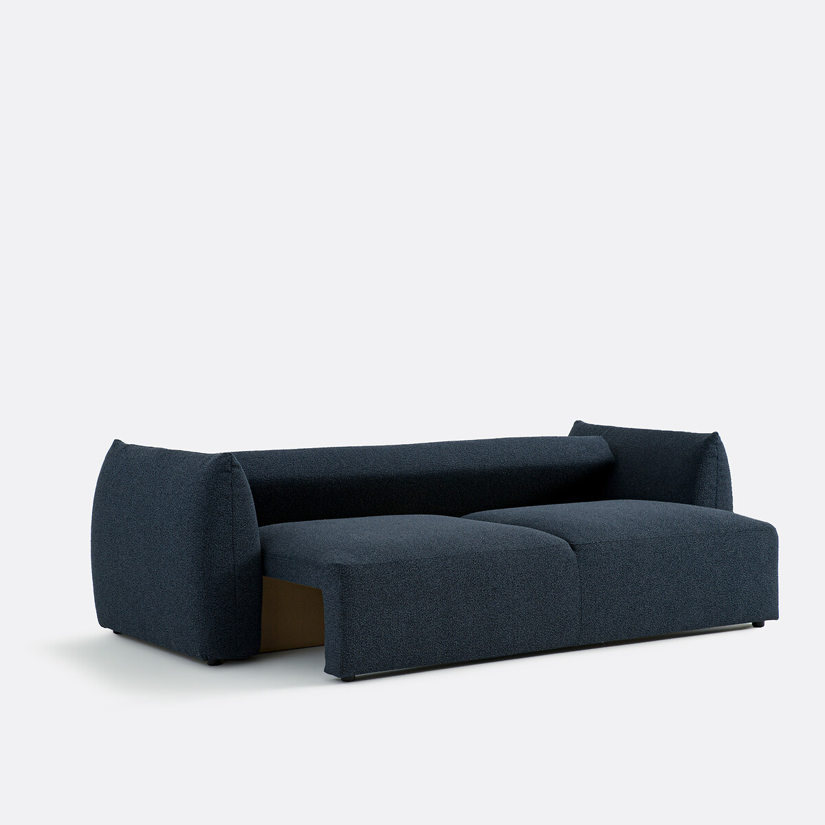 Canapé convertible 3 places, bouclette fine, Edith bleu, LA REDOUTE INTERIEURS