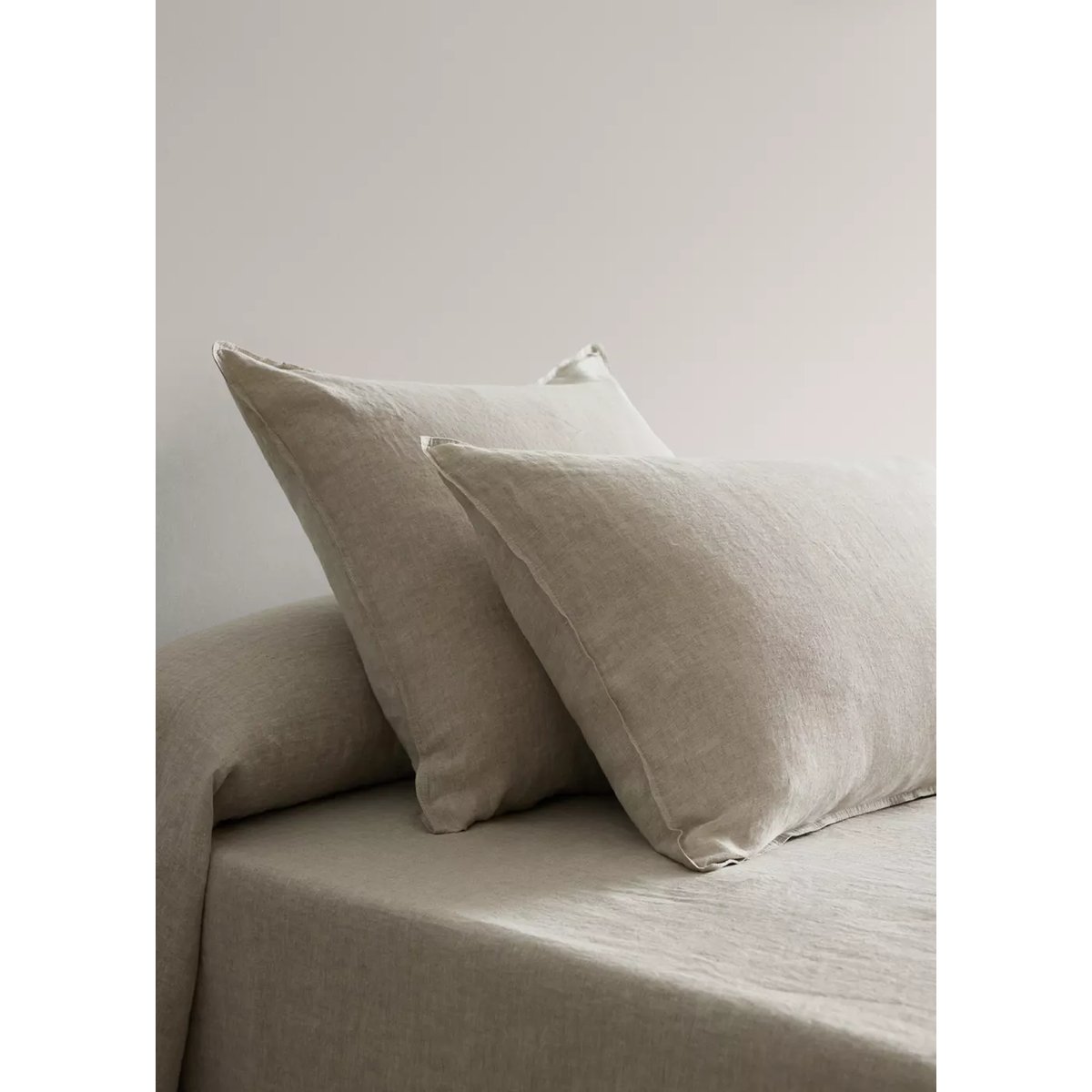 Taie d'oreiller lin lavé 45x110 cm sable, MANGO HOME
