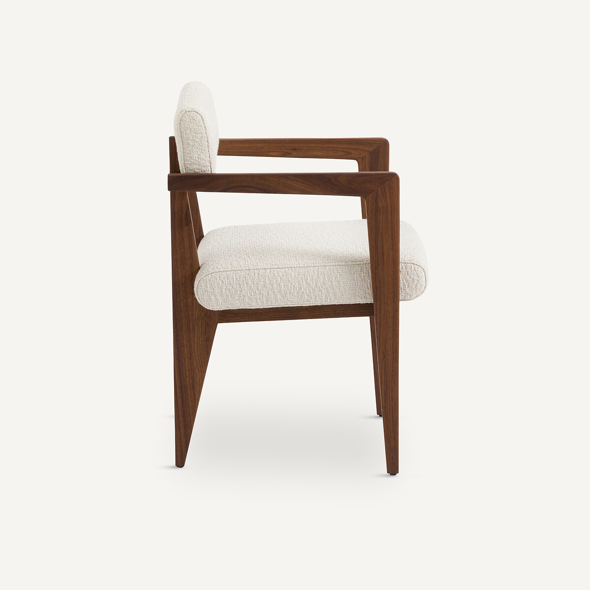 Fauteuil de table noyer et bouclette, Izag ecru, AM.PM