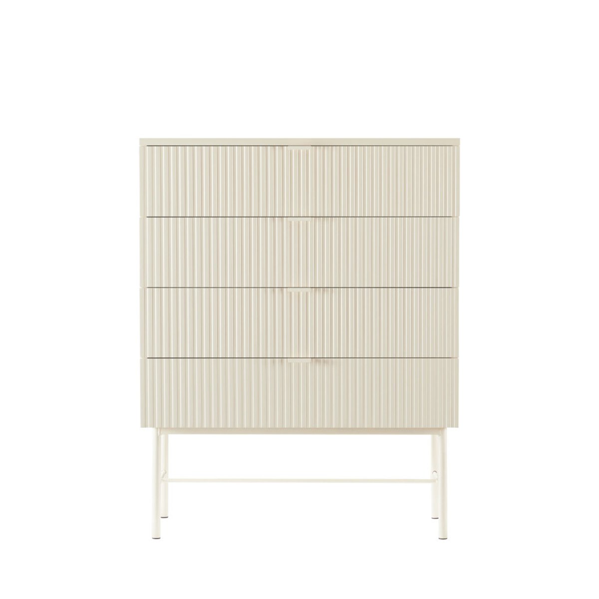 Commode 4 tiroirs en bois et métal L79cm- MOLLY crème, DRAWER