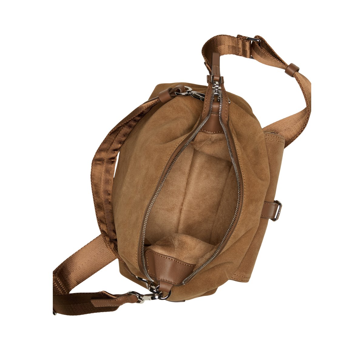 Sac Hobo modèle Caren en cuir de vachette velours souple cognac, MARC O'POLO